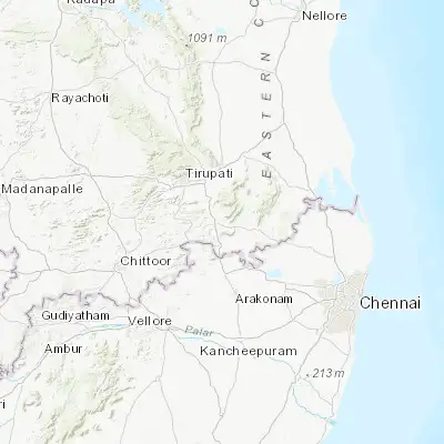 Map showing location of Nārāyanavanam (13.425650, 79.588810)