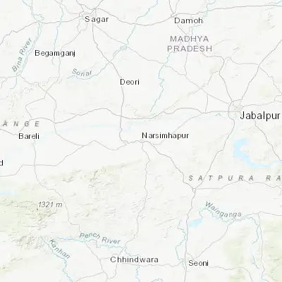 Map showing location of Narsimhapur (22.949360, 79.183570)