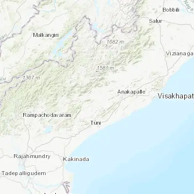 Map showing location of Narsīpatnam (17.667090, 82.612450)
