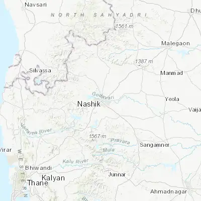Map showing location of Nashik (19.997270, 73.790960)