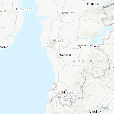 Map showing location of Navsari (20.942370, 72.924670)