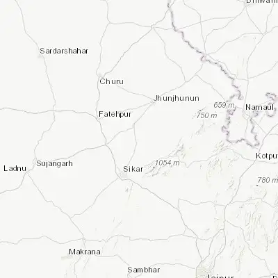 Map showing location of Nawalgarh (27.851610, 75.273840)