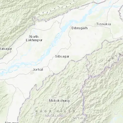 Map showing location of Nāzirā (26.916490, 94.736110)