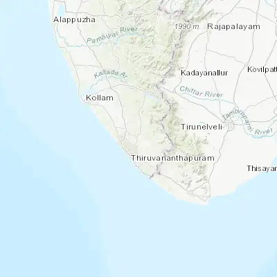 Map showing location of Nedumangād (8.602670, 77.001390)