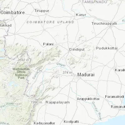 Map showing location of Nilakottai (10.165000, 77.850240)