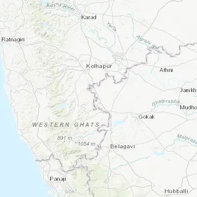 Map showing location of Nipāni (16.399000, 74.382850)