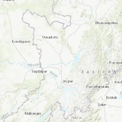 Map showing location of Nowrangapur (19.231140, 82.548260)