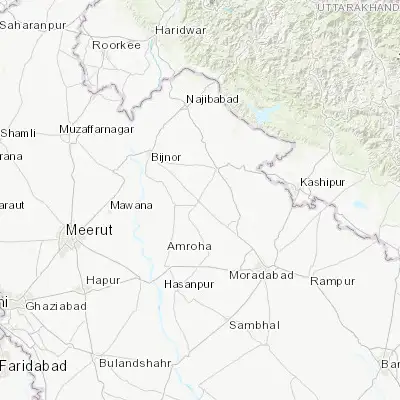 Map showing location of Nūrpur (29.149560, 78.408400)