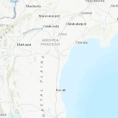 Map showing location of Ongole (15.503570, 80.044540)