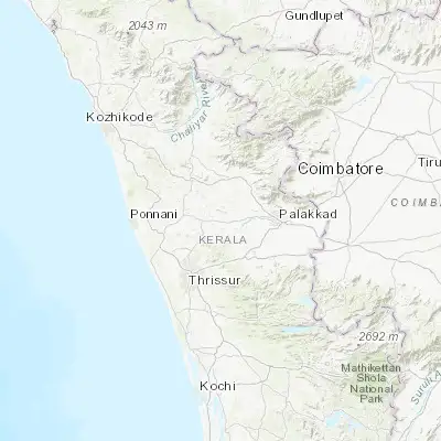 Map showing location of Ottappālam (10.773500, 76.377580)