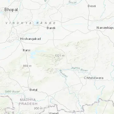 Map showing location of Pachmarhi (22.467910, 78.433120)