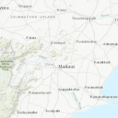 Map showing location of Pālamedu (10.105010, 78.113360)
