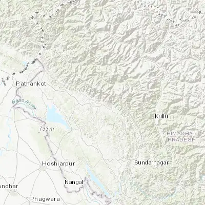 Map showing location of Pālampur (32.114530, 76.556810)