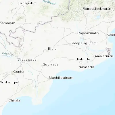 Map showing location of Pallevāda (16.577900, 81.294630)