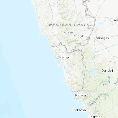 Map showing location of Panaji (15.495740, 73.826240)