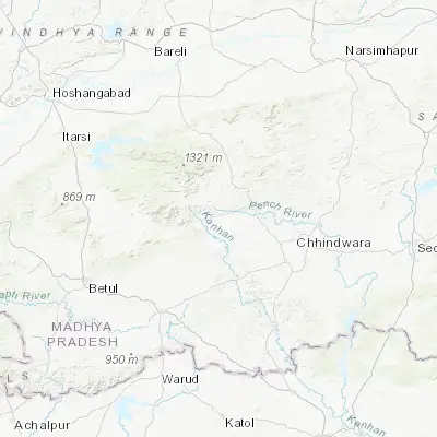 Map showing location of Panara (22.205680, 78.550930)