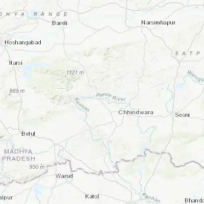Map showing location of Parāsia (22.191300, 78.759040)
