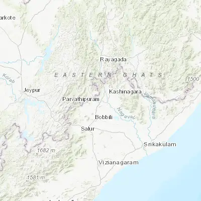 Map showing location of Pārvatipuram (18.783920, 83.425690)