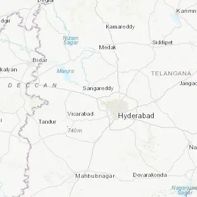 Map showing location of Patancheru (17.533340, 78.264500)