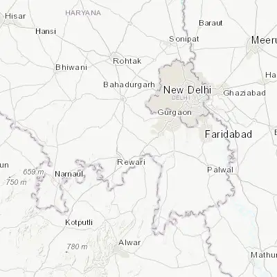 Map showing location of Pataudi (28.325470, 76.778580)