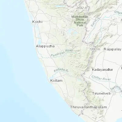 Map showing location of Pathanāmthitta (9.266670, 76.783330)