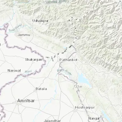 Map showing location of Pathānkot (32.274840, 75.652870)
