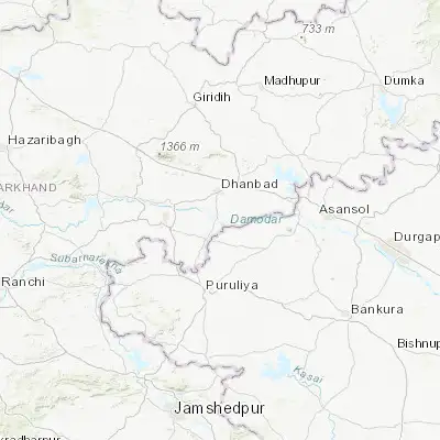 Map showing location of Pāthardih (23.665800, 86.431660)