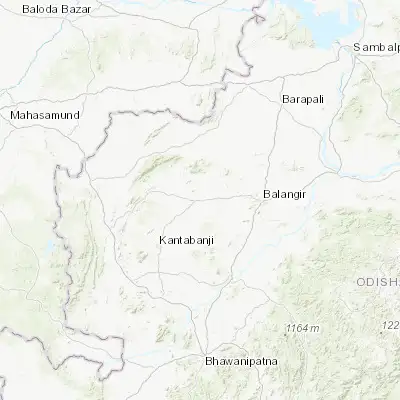 Map showing location of Patnāgarh (20.708330, 83.132630)