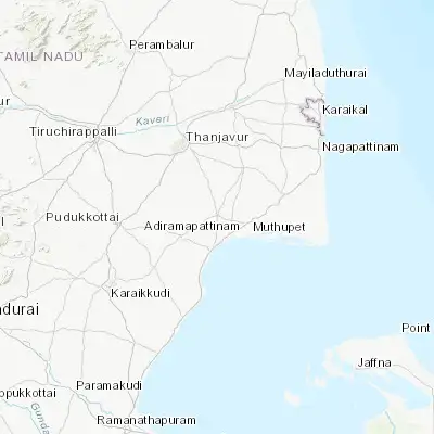 Map showing location of Pattukkottai (10.423580, 79.319490)