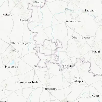 Map showing location of Pāvugada (14.099530, 77.280180)