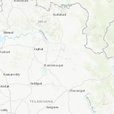 Map showing location of Peddapalli (18.613570, 79.374420)