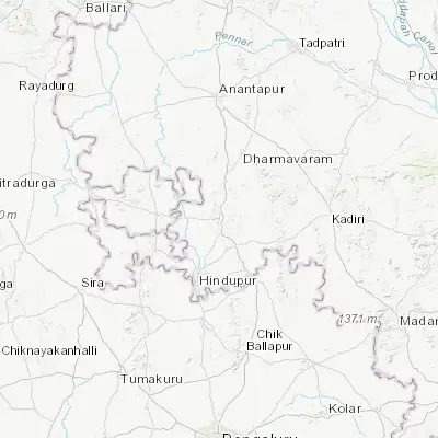 Map showing location of Penukonda (14.082860, 77.594730)