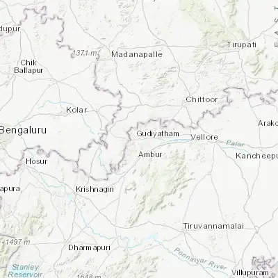 Map showing location of Peranāmpattu (12.934300, 78.718900)