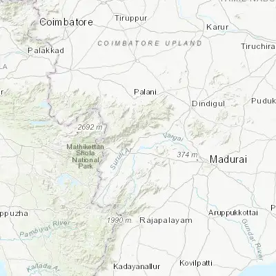 Map showing location of Periyakulam (10.122680, 77.543720)