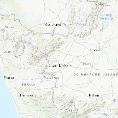 Map showing location of Periyanayakkanpalaiyam (11.152550, 76.951590)