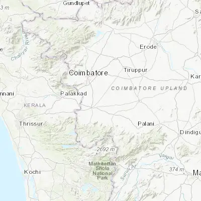 Map showing location of Periyanegamam (10.743170, 77.102960)
