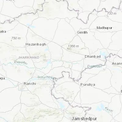 Map showing location of Phusro (23.756440, 86.005100)