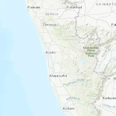 Map showing location of Piravam (9.866670, 76.500000)