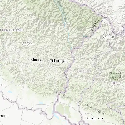 Map showing location of Pithorāgarh (29.583490, 80.209470)