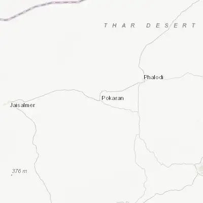 Map showing location of Pokaran (26.920070, 71.916310)