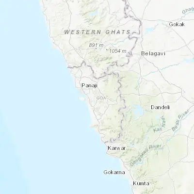Map showing location of Ponda (15.403410, 74.015190)