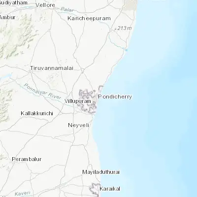 Map showing location of Puducherry (11.933810, 79.829790)
