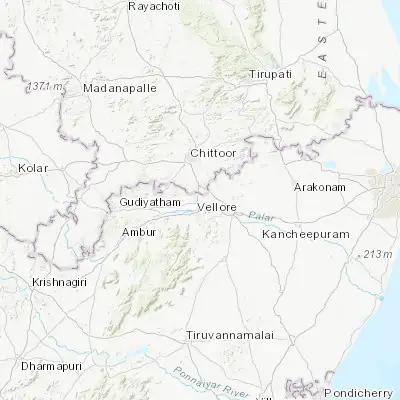 Map showing location of Pudūr (12.998010, 79.143520)