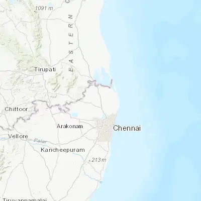 Map showing location of Puduvāyal (13.330150, 80.145770)