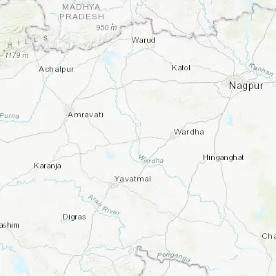 Map showing location of Pulgaon (20.722040, 78.320560)