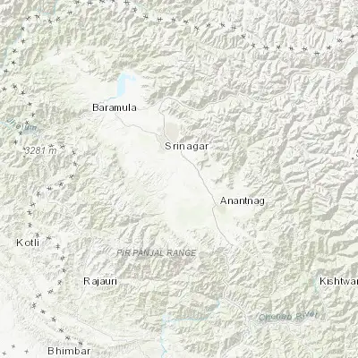 Map showing location of Pulwama (33.874050, 74.899550)