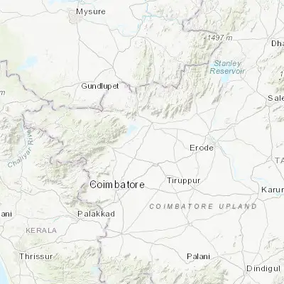 Map showing location of Punjai Puliyampatti (11.351630, 77.166710)