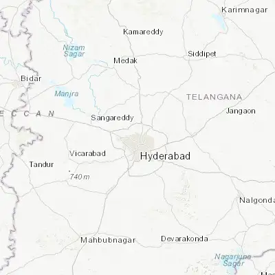 Map showing location of Quthbullapur (17.501070, 78.458180)