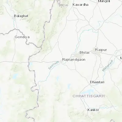 Map showing location of Rāj-Nāndgaon (21.096870, 81.028900)