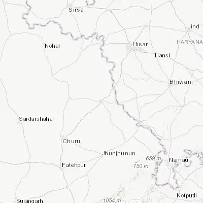 Map showing location of Rājgarh (28.642010, 75.386120)